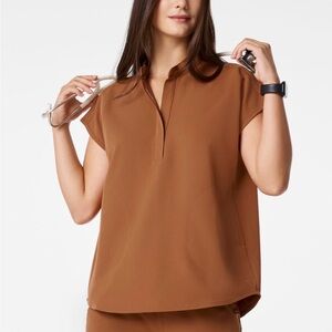 Figs Rafaela Scrub Top Mocha